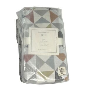 Pottery Barn Baby Geo Crib Skirt Neutral Geometric Print